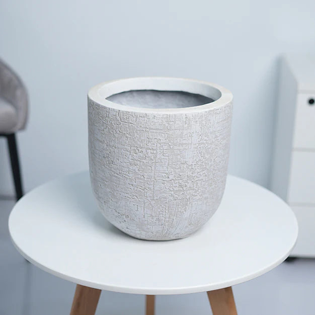 White Patterned Pot
