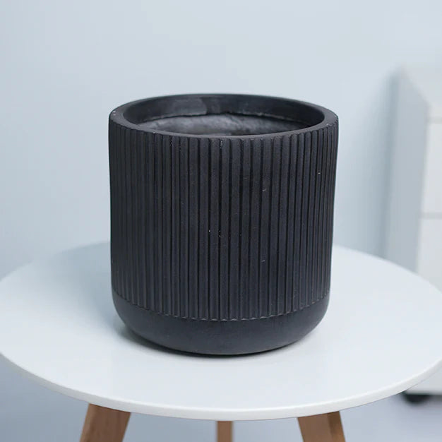 Black Cylinder Pot