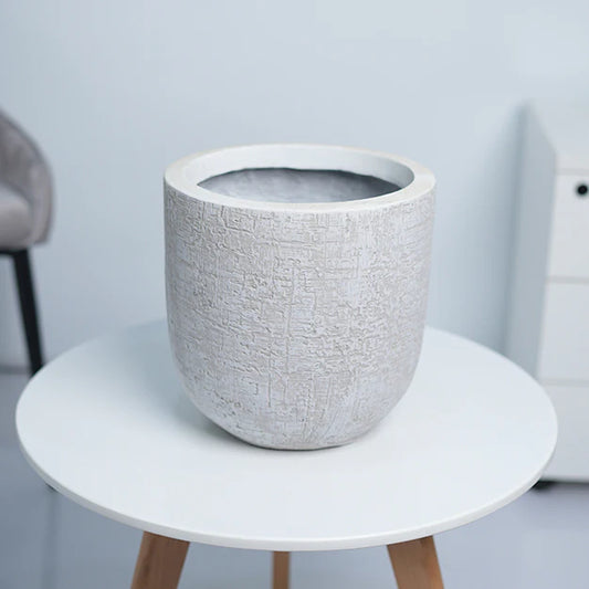 White Patterned Pot